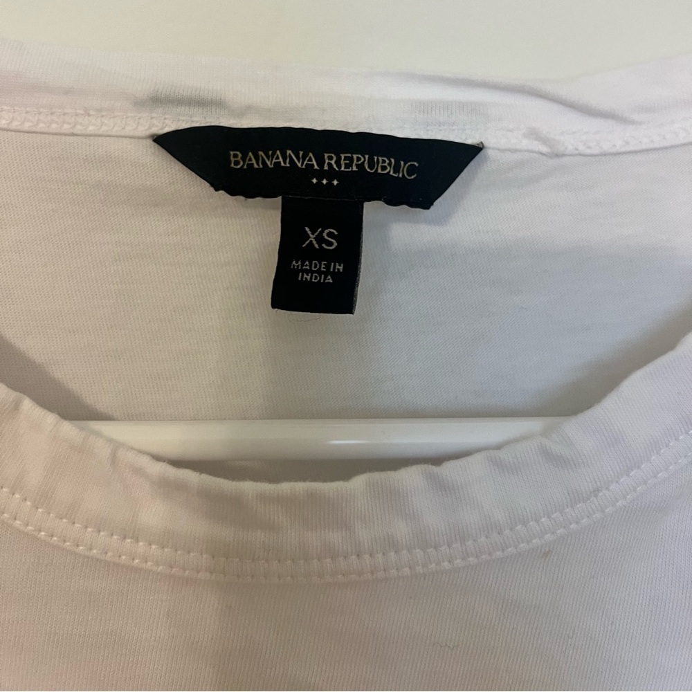 2/$30 Banana Republic- White Blouse Black Trim Wide Sleeve Top | XS - Picture 5 of 7